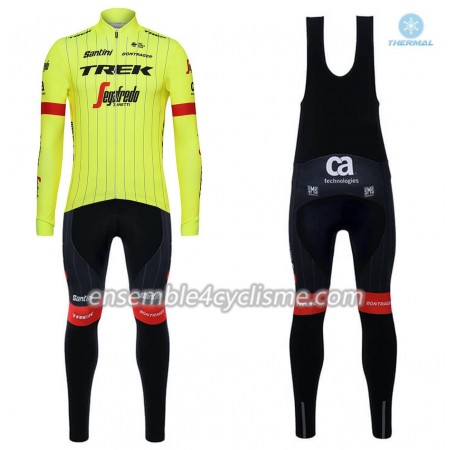 Tenue Maillot M/L + Collant à Bretelles 2018 Trek-Segafredo Hiver Thermal Fleece N002